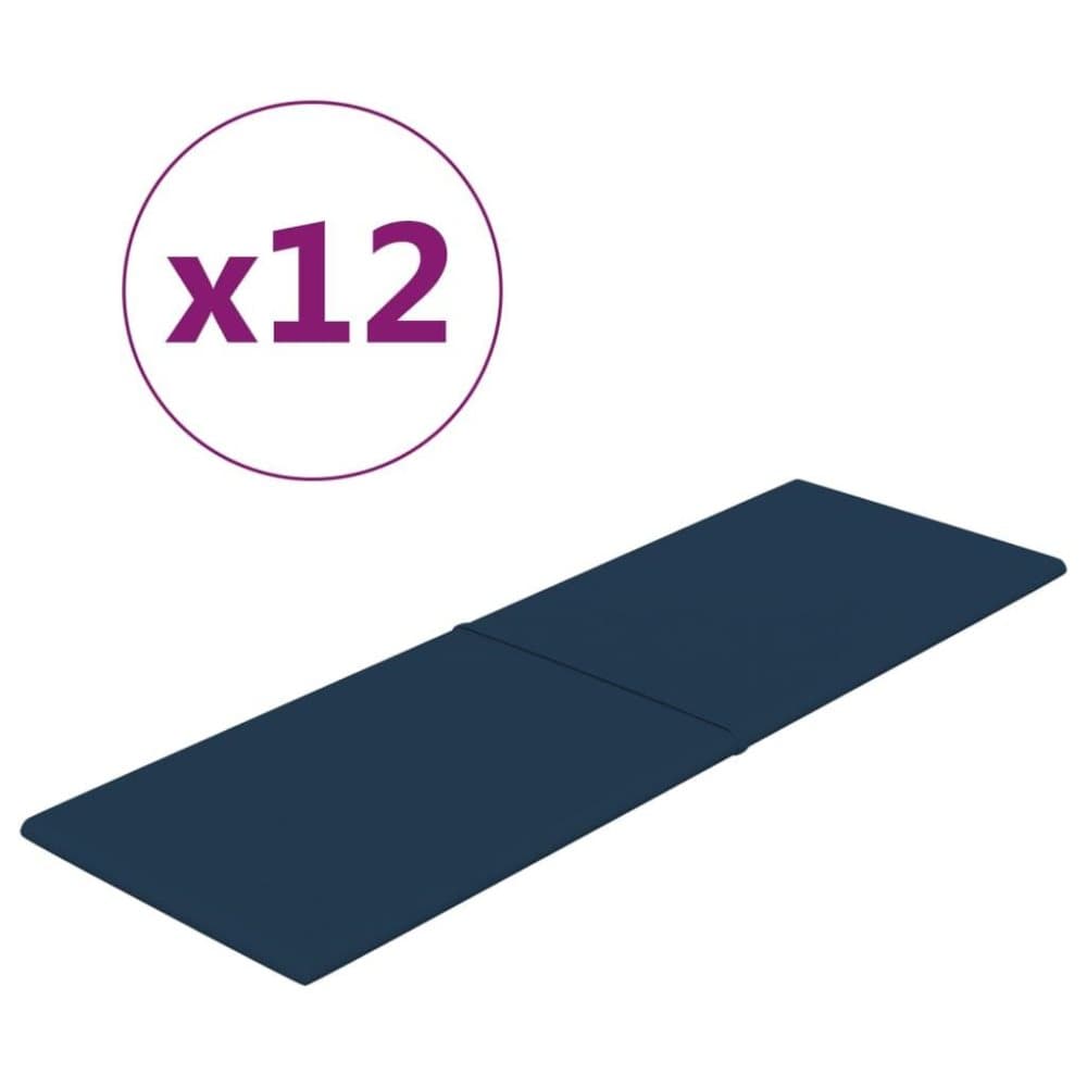 vidaXL Väggpaneler 12 st blå 90x30 cm sammet 3,24 m²