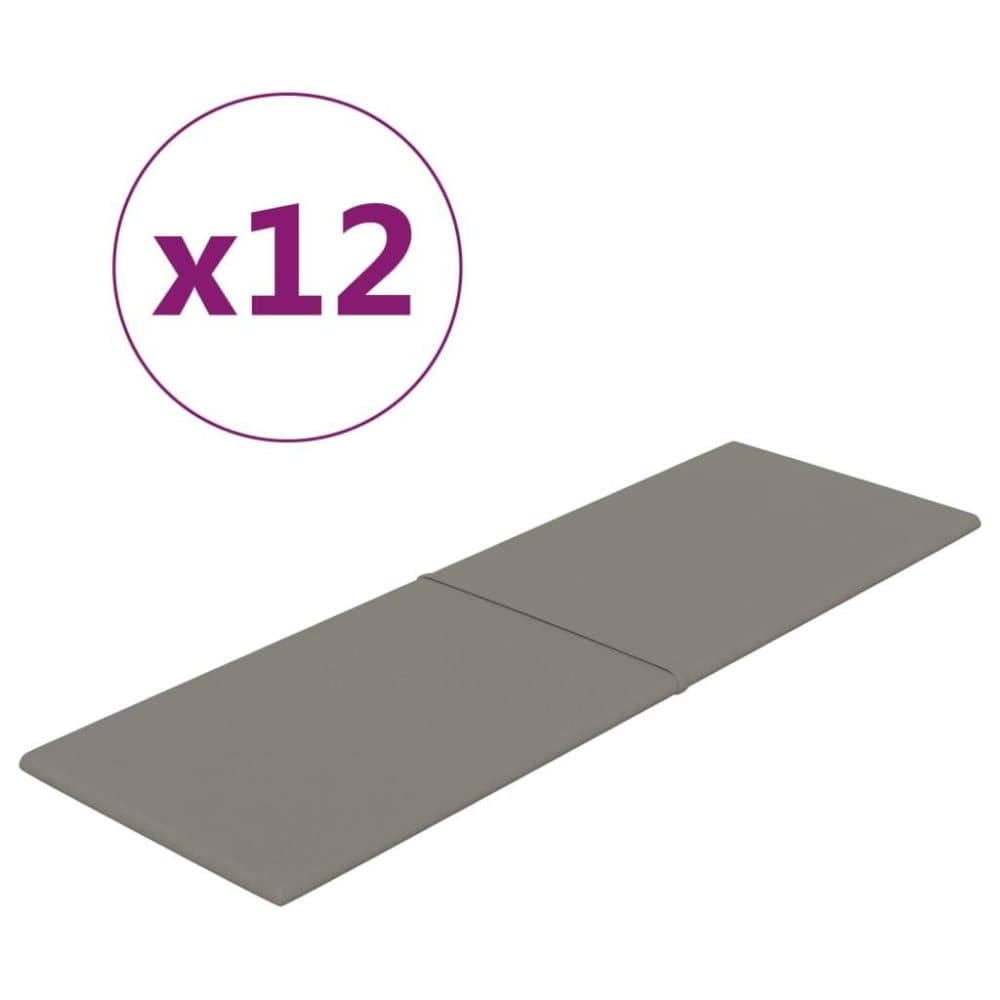 vidaXL Väggpaneler 12 st ljusgrå 90x30 cm sammet 3,24 m²