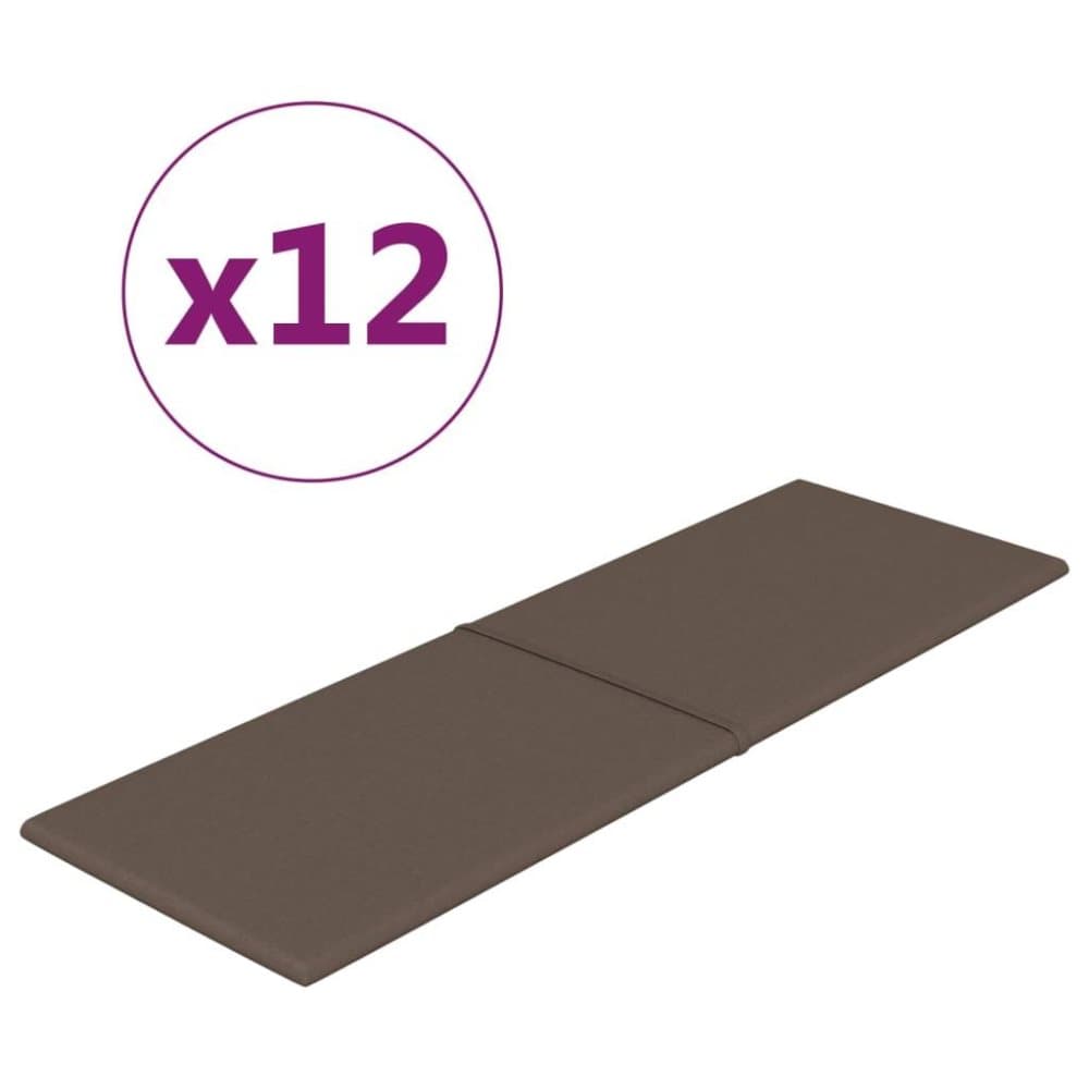 vidaXL Väggpaneler 12 st taupe 90x30 cm tyg 3,24 m²