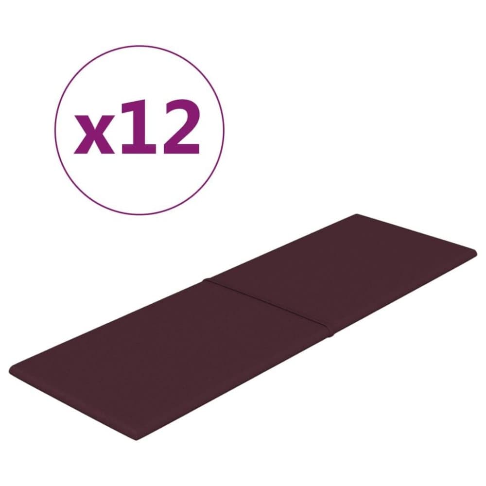 vidaXL Väggpaneler 12 st lila 90x30 cm tyg 3,24 m²