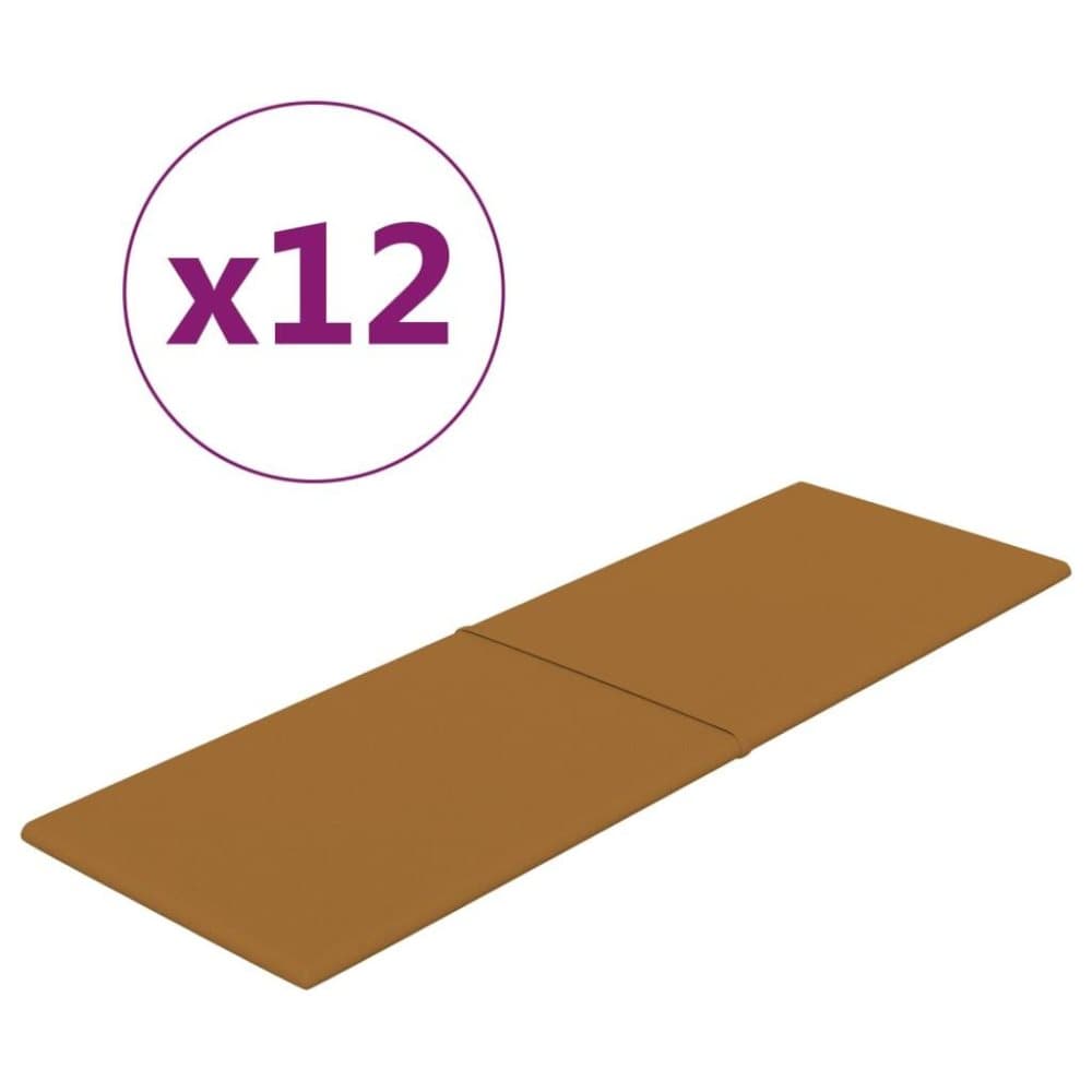 vidaXL Väggpaneler 12 st brun 90x30 cm sammet 3,24 m²