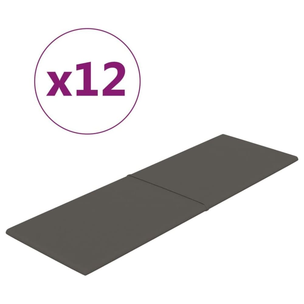 vidaXL Väggpaneler 12 st mörkgrå 90x30 cm sammet 3,24 m²