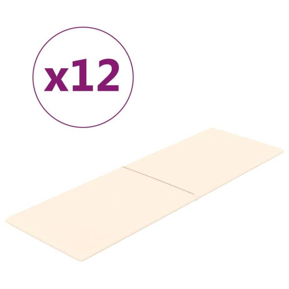 vidaXL Väggpaneler 12 st gräddvit 90x30 cm sammet 3,24 m²