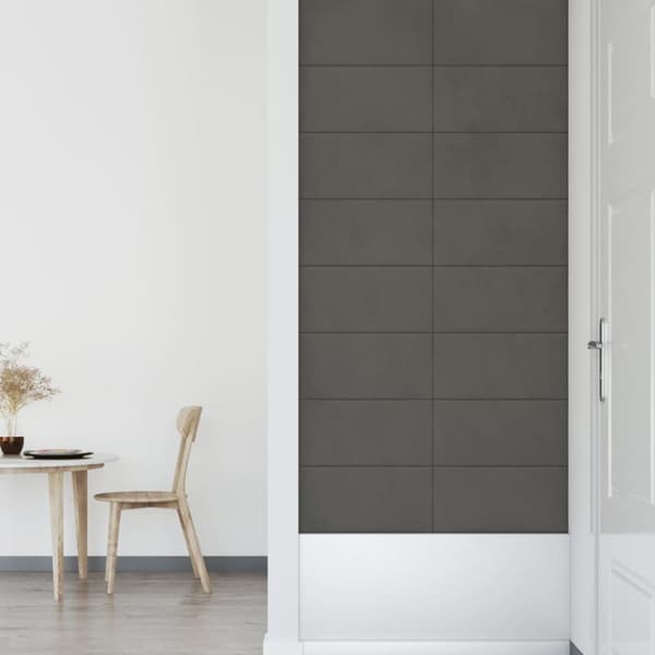 vidaXL vægpaneler 12 stk. 60x30 cm 2,16 m² fløjl mørkegrå
