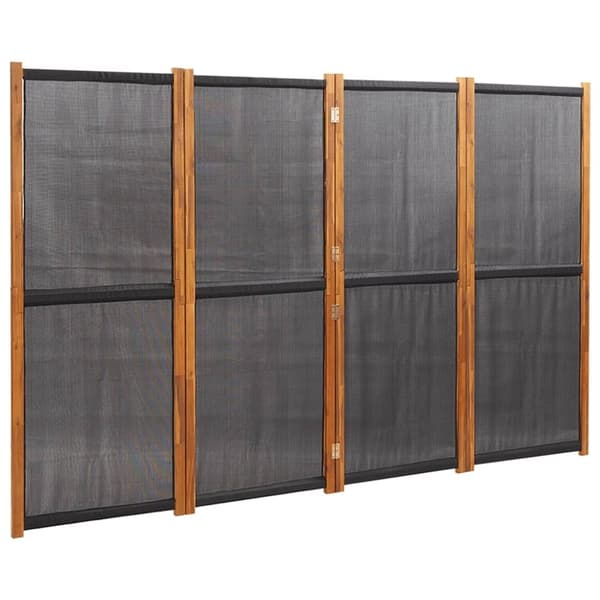 vidaXL Romdeler 4 paneler svart 280x180 cm