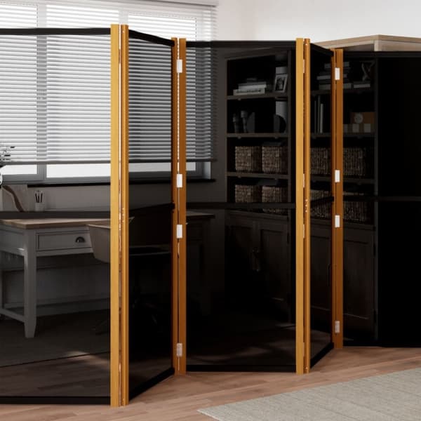 vidaXL Romdeler 5 paneler svart 350x180 cm
