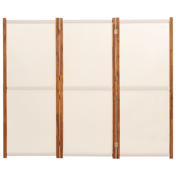vidaXL Romdeler 3 paneler kremhvit 210x180 cm
