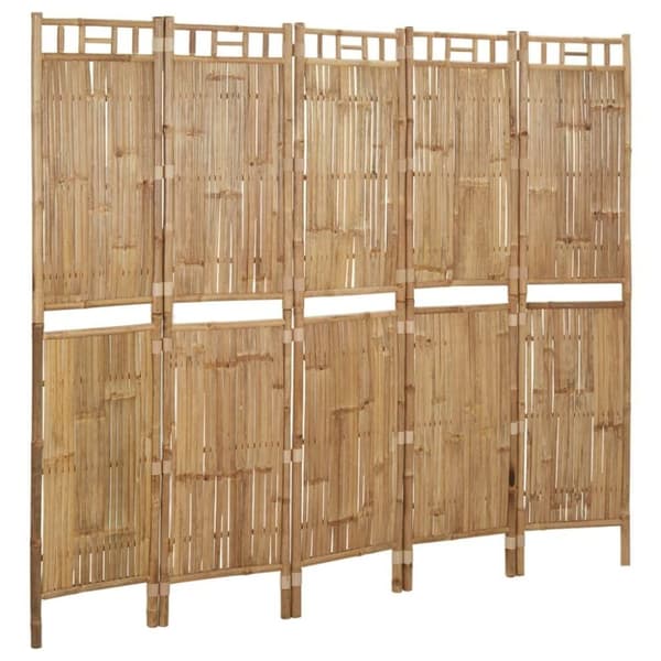 vidaXL Romdeler 5 paneler bambus 200x180 cm