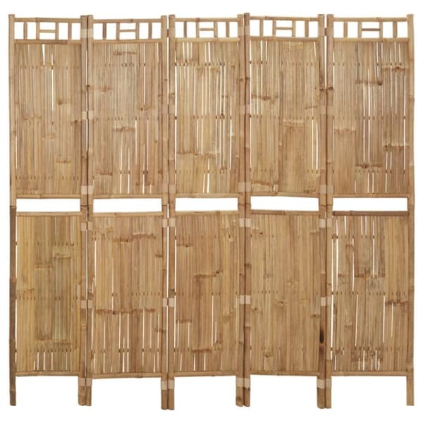vidaXL Romdeler 5 paneler bambus 200x180 cm