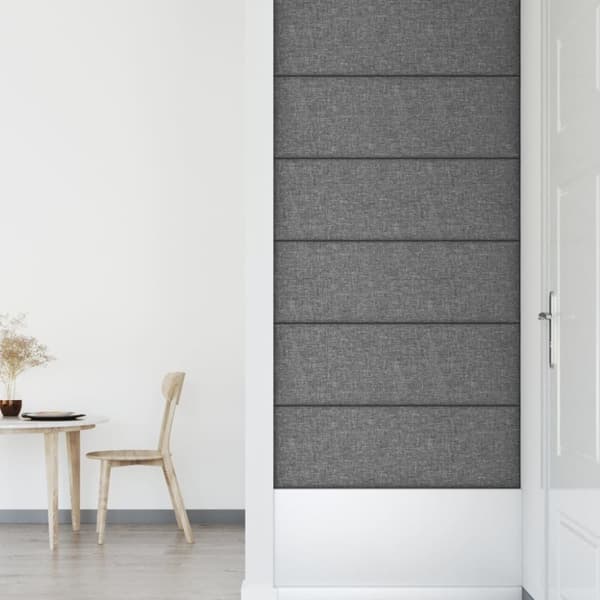 vidaXL vægpaneler 12 stk. 90x30 cm 3,24 m² stof lysegrå