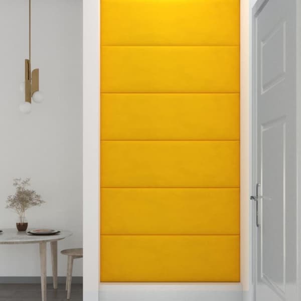 vidaXL vægpaneler 12 stk. 90x30 cm 3,24 m² fløjl gul