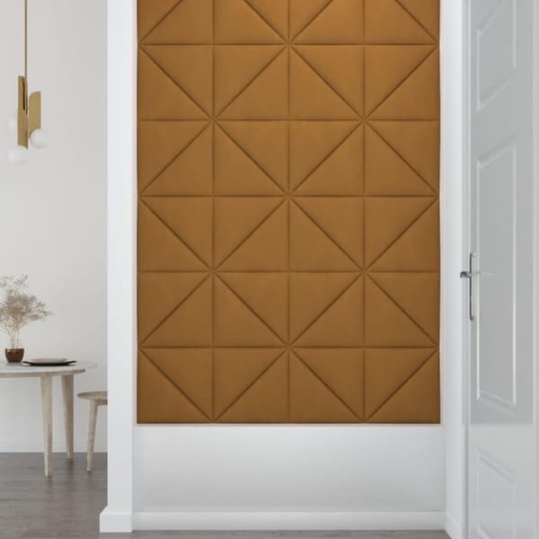 vidaXL vægpaneler 12 stk. 30x30 cm 0,54 m² fløjl brun