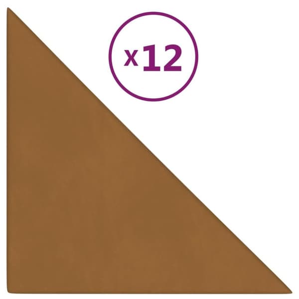 vidaXL vægpaneler 12 stk. 30x30 cm 0,54 m² fløjl brun