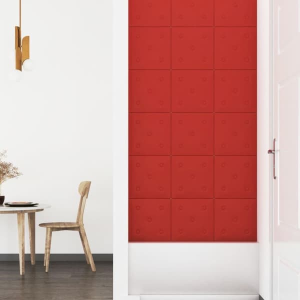 vidaXL vægpaneler 12 stk. 30x30 cm 1,08 m² kunstlæder vinrød