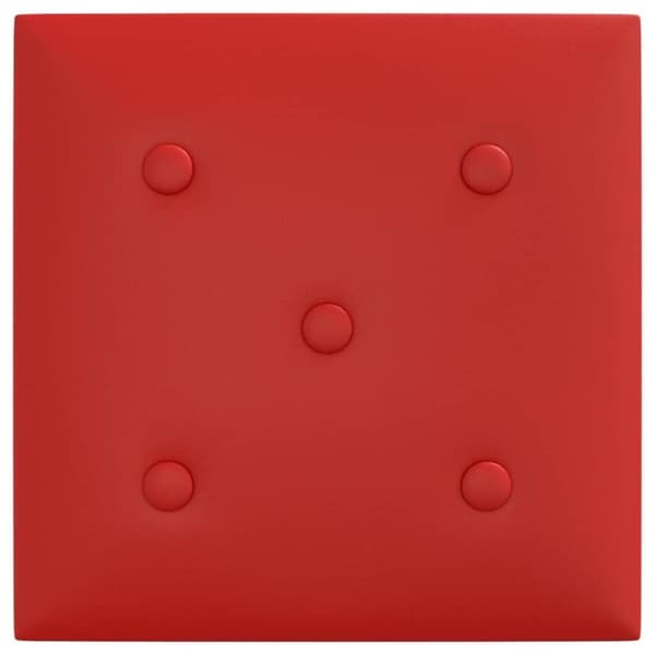 vidaXL vægpaneler 12 stk. 30x30 cm 1,08 m² kunstlæder vinrød