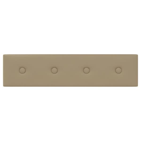vidaXL vægpaneler 12 stk. 60x15 cm 1,08 m² kunstlæder cappuccinofarvet