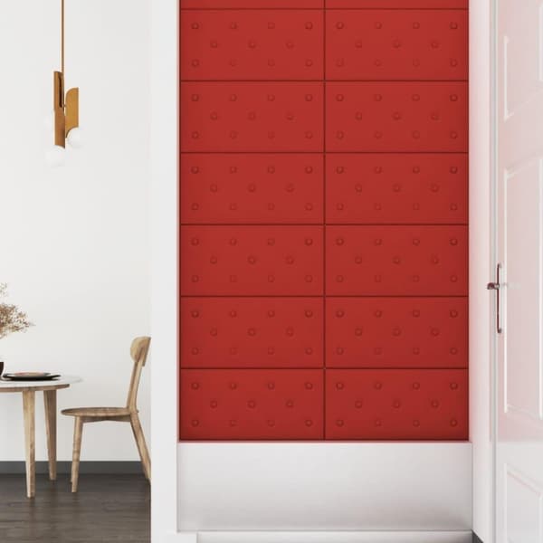 vidaXL vægpaneler 12 stk. 60x30 cm 2,16 m² kunstlæder vinrød