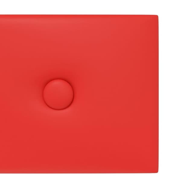 vidaXL vægpaneler 12 stk. 90x15 cm 1,62 m² kunstlæder rød
