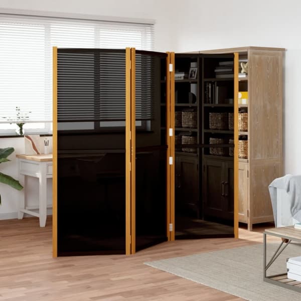 vidaXL 3-panels rumdeler 210x180 cm sort