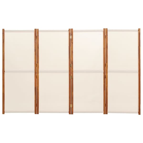 vidaXL 4-panels rumdeler 280x180 cm cremefarvet