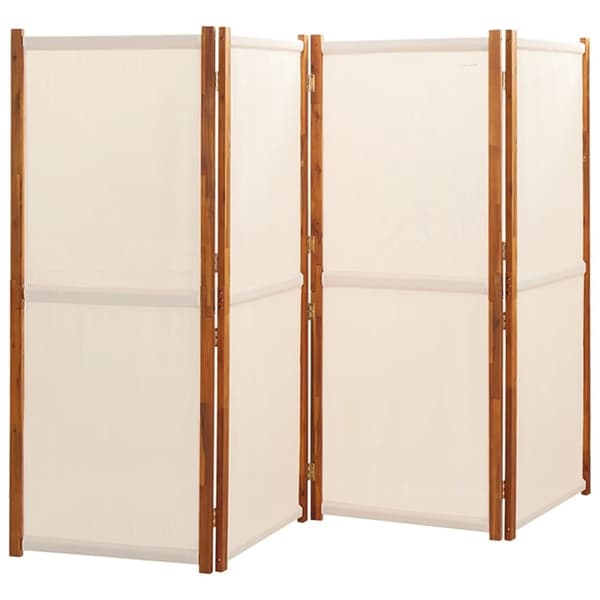 vidaXL 4-panels rumdeler 280x180 cm cremefarvet