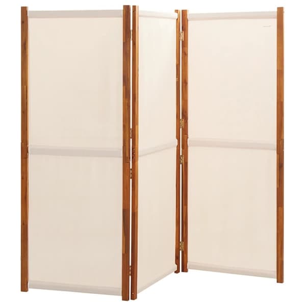 vidaXL 3-panels rumdeler 210x180 cm cremefarvet
