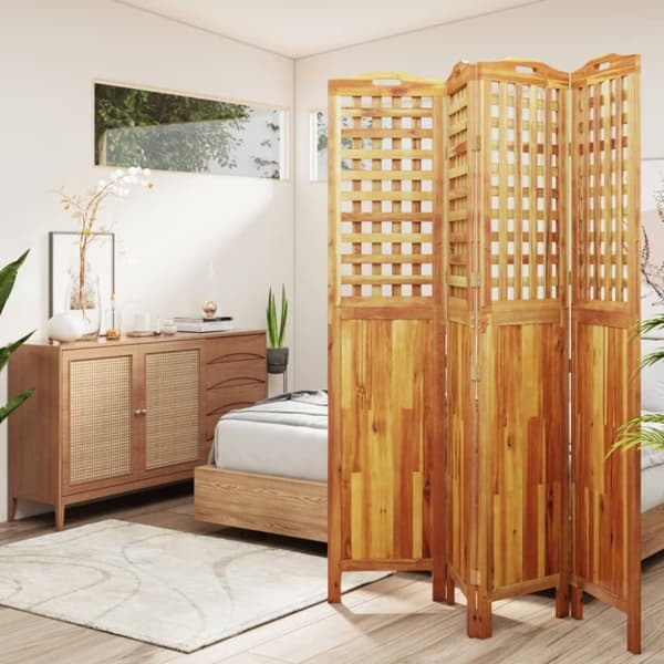 vidaXL 4-panels rumdeler 162x2x180 cm massivt akacietræ