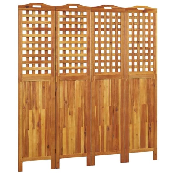 vidaXL 4-panels rumdeler 162x2x180 cm massivt akacietræ