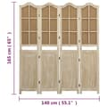 Miniatyrbillede 7 af 7: vidaXL 4-panels rumdeler 140x165 cm stof brun