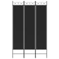 Miniatyrbillede 3 af 8: vidaXL Rumsavdelare 3 paneler 120x200 cm svart tyg