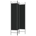 Miniatyrbillede 5 af 8: vidaXL Rumsavdelare 3 paneler 120x200 cm svart tyg