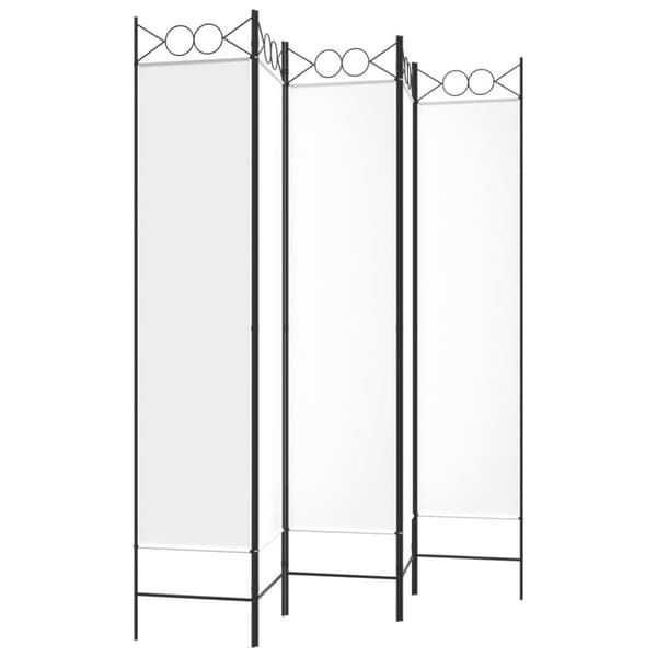 vidaXL 5-panels rumdeler 200x200 cm stof hvid