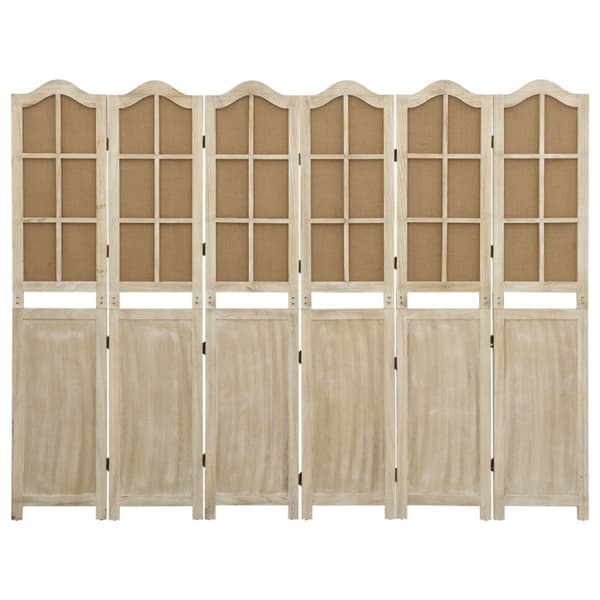 vidaXL Romdeler 6 paneler brun 214x165 cm stoff