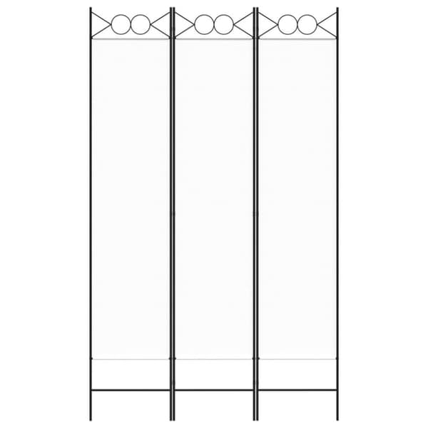 vidaXL Romdeler 3 paneler hvit 120x200 cm stoff