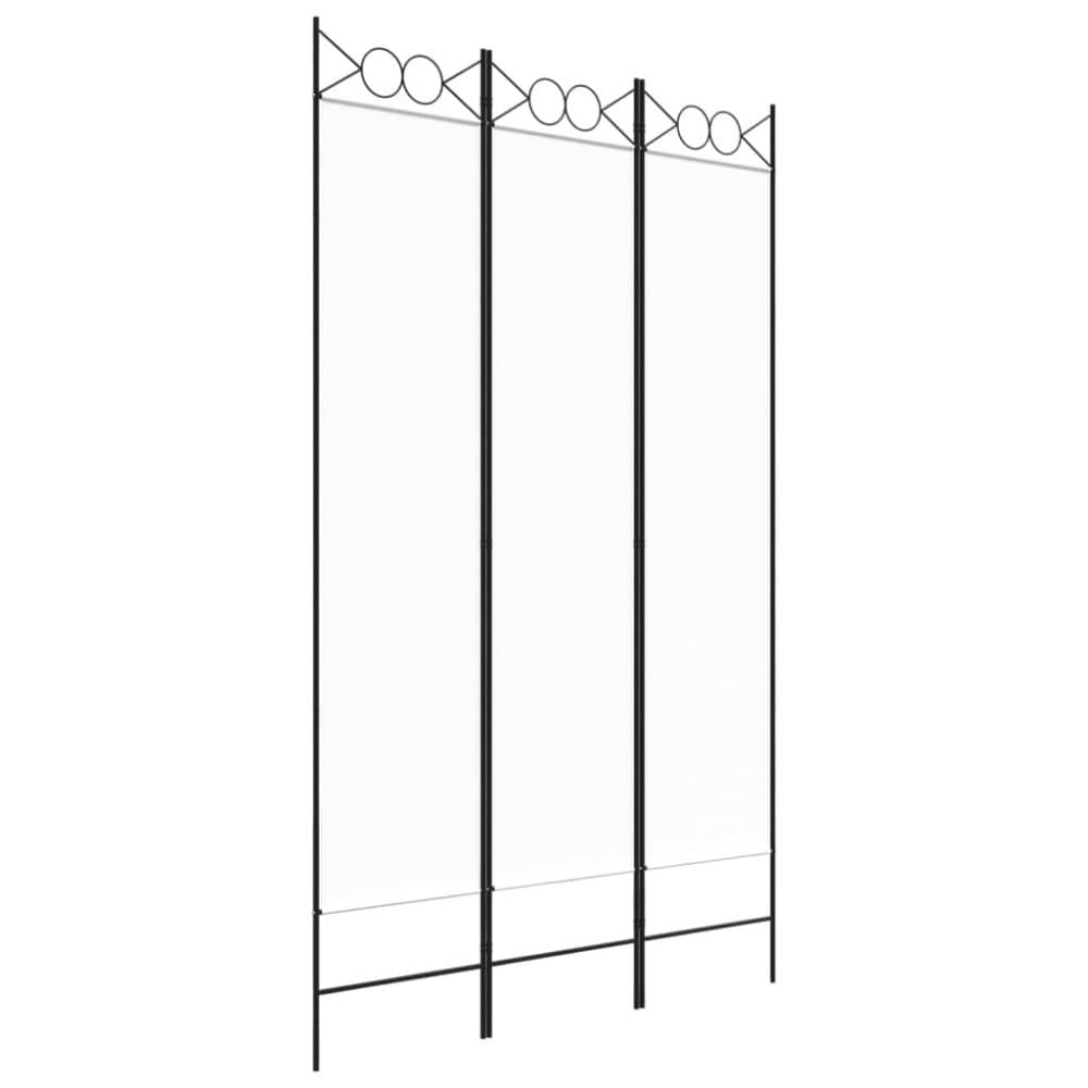 vidaXL Rumsavdelare 3 paneler vit 120x200 cm tyg