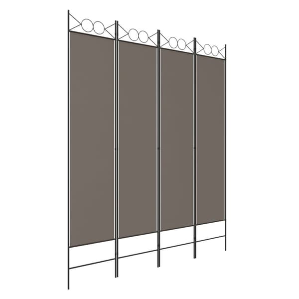 vidaXL Romdeler 4 paneler antrasitt 160x200 cm stoff