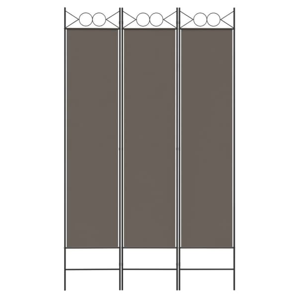 vidaXL Rumsavdelare 3 paneler antracit 120x200 cm tyg