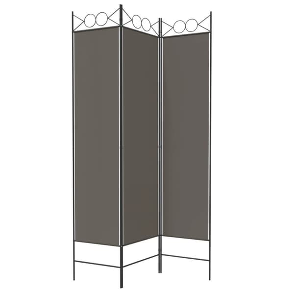 vidaXL Rumsavdelare 3 paneler antracit 120x200 cm tyg