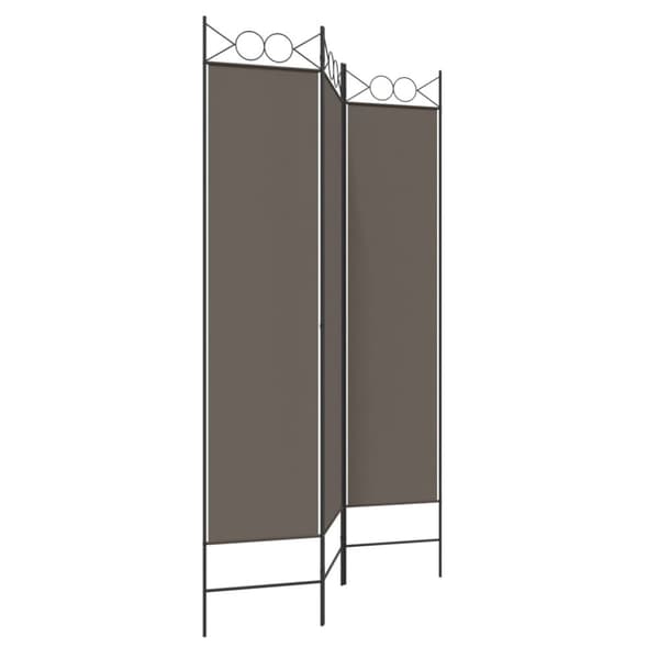 vidaXL Rumsavdelare 3 paneler antracit 120x200 cm tyg