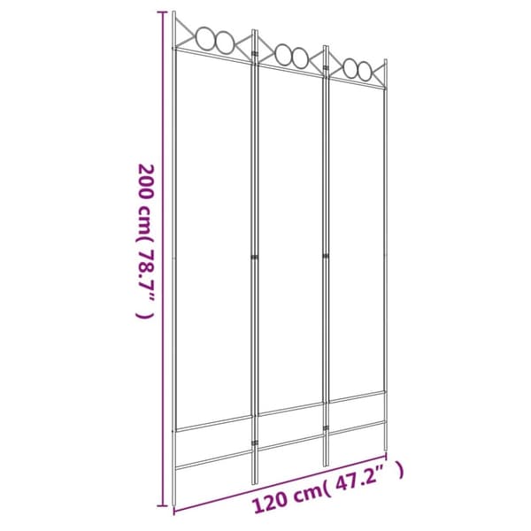 vidaXL Rumsavdelare 3 paneler antracit 120x200 cm tyg