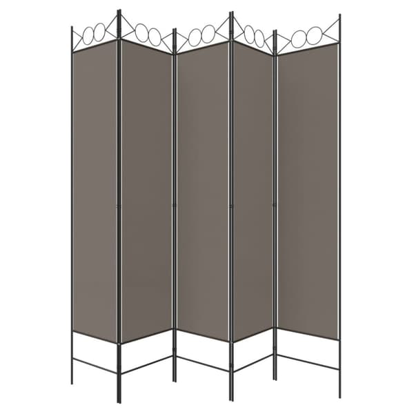 vidaXL 5-paneelinen Tilanjakaja antrasiitti 200x200 cm kangas