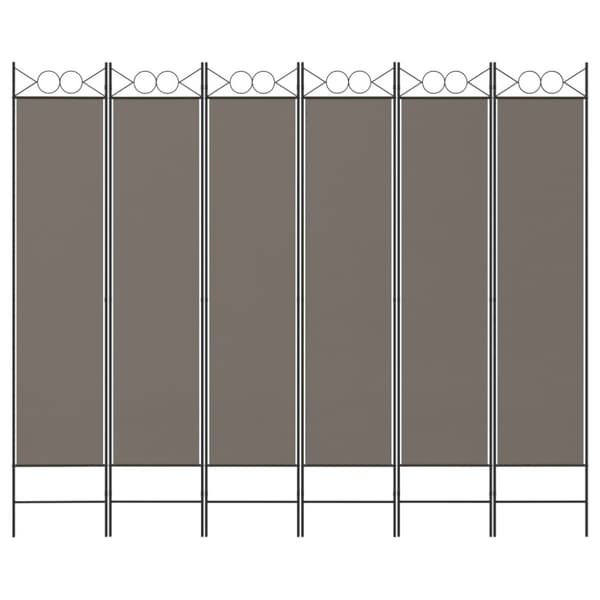 vidaXL Romdeler med 6 paneler antrasitt 240x200 cm stoff