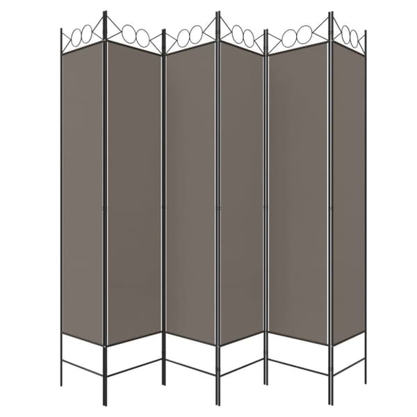 vidaXL Romdeler med 6 paneler antrasitt 240x200 cm stoff