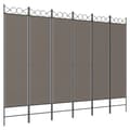 Miniatyrbilde 2 av 8: vidaXL Romdeler med 6 paneler antrasitt 240x200 cm stoff