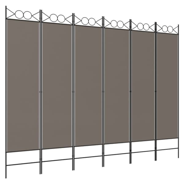 vidaXL Romdeler med 6 paneler antrasitt 240x200 cm stoff