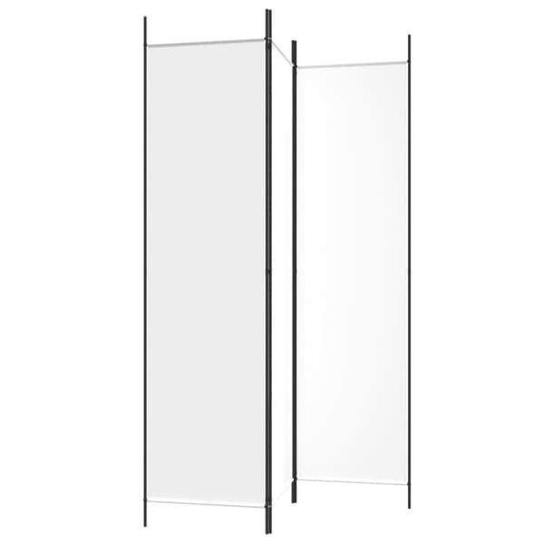vidaXL Romdeler 3 paneler hvit 150x200 cm stoff