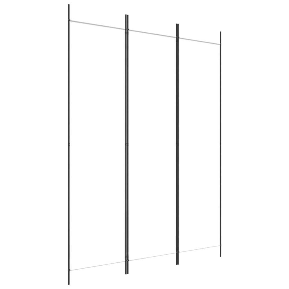 vidaXL Rumsavdelare 3 paneler vit 150x200 cm tyg