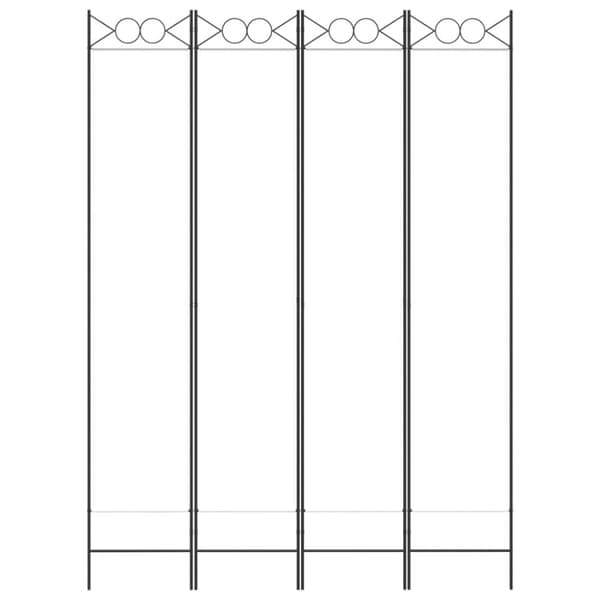 vidaXL Romdeler 4 paneler hvit 160x220 cm stoff