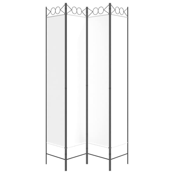vidaXL Romdeler 4 paneler hvit 160x220 cm stoff