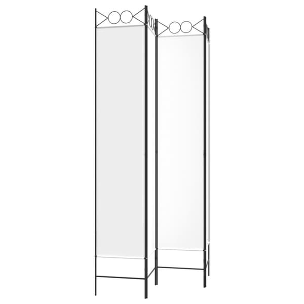 vidaXL Romdeler 4 paneler hvit 160x220 cm stoff